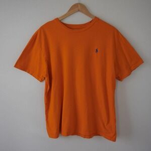 Classic Polo Ralph Lauren Orange Short Sleeve Preppy Cotton Men's shirt